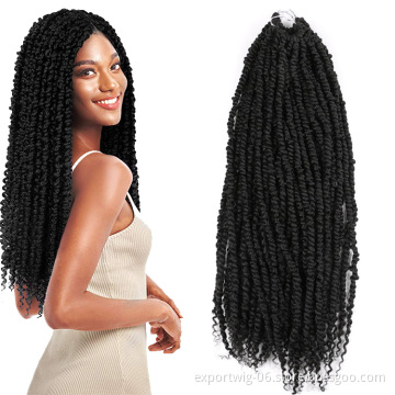 Pre-twisted Passion Twist Crochet Hair Extension Braiding Hair 24inch Synthetic Fiber Ombre Color Passion Water Wave Hair